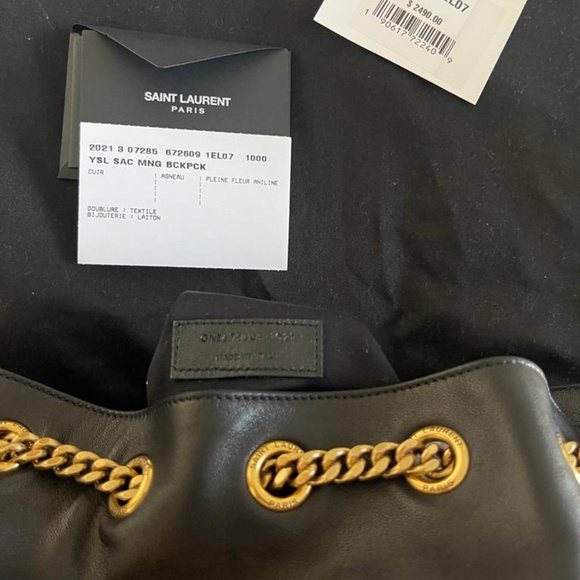 Saint Laurent Joe Quilted Black Leather Backpack in Lambskin main image 4